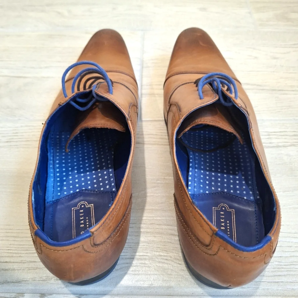 Ted Baker men's ROGRR brown leather cap toe lace-up oxford shoes - size 14